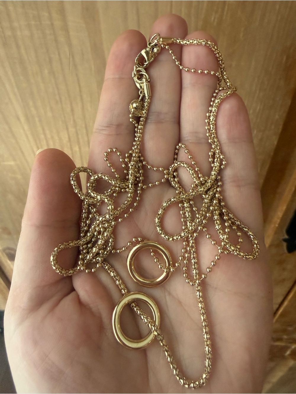 Marlyn Schiff Gold Tone Layered Chain Necklace – Minimalist Dainty Jewelry